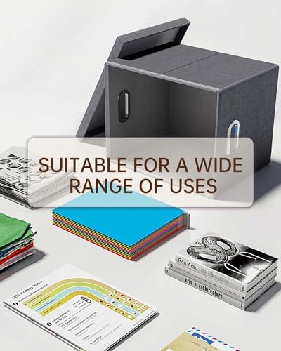 Oterri 2 Pack File Storage Organizer, Filing Box, Portable File Box with Lid, Fit for Letter/Legal File Folder Storage, Document Organizer, Dark-gray