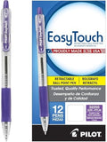 PILOT EasyTouch Ballpoint Pens, Purple Ink, 12-Pack