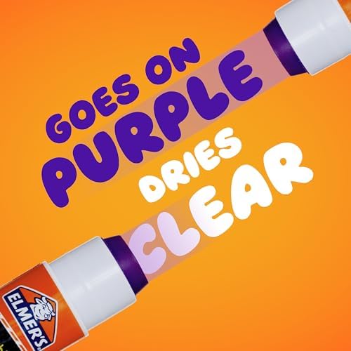 Elmer's Disappearing Purple School Glue Sticks Washable 22 Grams,30 Count (Pack of 6)