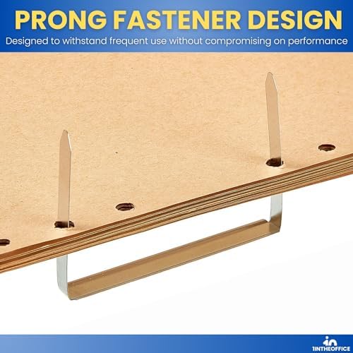 1InTheOffice 2 Inch Metal Paper Fasteners, 2.75" Center to Center, 100 Pieces/Pack, 2 Pack