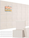 Thick Felt Pin Board Tiles 24 Pack, 11.8x11.8 Bulletin Board for Wall