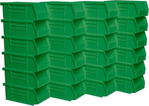 Akro-Mils 30220 AkroBins Plastic Storage Bins, 7"x4"x3", Green, 24-Pack
