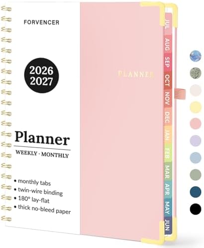 Forvencer Academic Planner 2026-2027, Weekly & Monthly Hardcover Planner A4