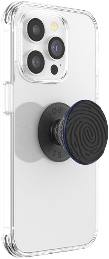 PopSockets Adhesive Phone Grip, Holder- Imprint Black | Secure Comfortable Hold, Anti-Drop, Kickstand, Black, Electronic Accessories, For iPad/Kindle/iPhone/Android