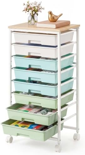 VASAGLE Rolling Cart with Drawers, Craft Organizers and Storage