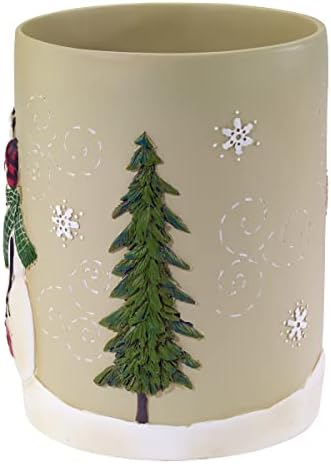 Avanti Linens - Wastebasket, Resin Bathroom Accessories, Christmas Decorations (Snowmen Gathering Collection)