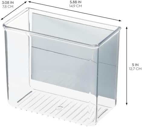 iDesign Magnetic Small Clear Plastic Organizer Bins, 2-Pack