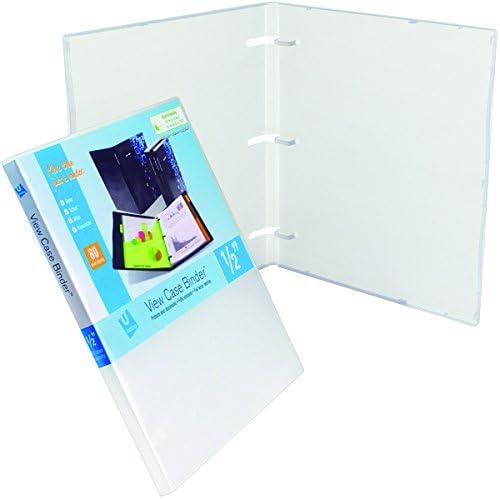 UniKeep 3 Ring View Binder - Binder Case is Fully Enclosed - Available in White, Clear, or Black and in Different Spine Sizes (Pack of 3, Clear, 0.5 Inch)