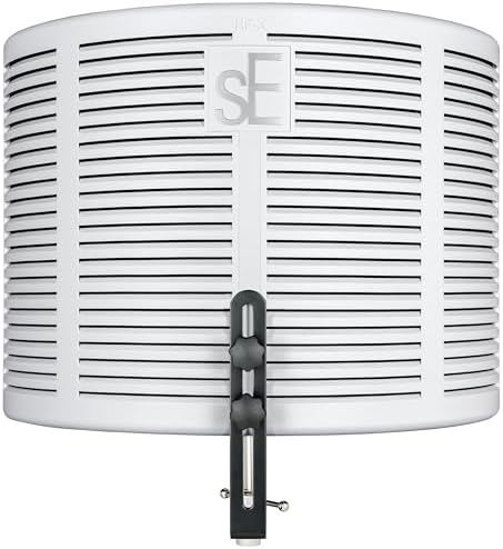 sE Electronics RF-X Reflexion Filter - Portable Microphone Isolation Shield for Recording Music, Podcasts & Voice-Overs - Four-Layer Acoustic Sound Shield for Home Recording Studio Equipment (White)
