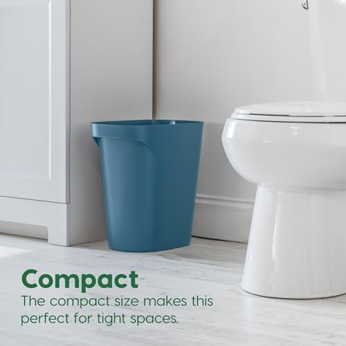 IRIS USA Small Trash Can |Made in USA| 6 Gallon/24 Qt (3-Pack) - Navy