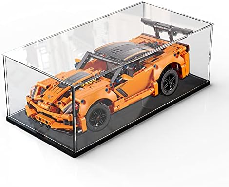 Clear Acrylic Display Case,Self-Assembly Large Display Box with Acrylic Base,Countertop Cube Stand Riser Dustproof Protection Showcase for Action Figures Toys Collectibles(15.8x8x8 inch;40x20x20 cm)