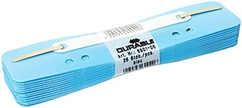 Durable 690106 Flexi Fastener Binders Plastic Holder with Universal Perforations 60/80-80 mm Spacing - Size 34 x 150 mm - Optimal Capacity 200 Sheets - Colors Blue lot of 250