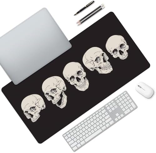 Halloween Skull Skeletong Desk Mat Large Gaming Mouse Pad Cozy