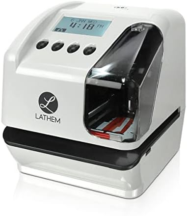 Lathem LT5000 Electronic Multi-Line Document Stamp, Clear/Gray | Operates as Document Stamp, Time Clock, or Numbering Machine