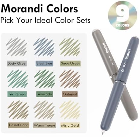 Erasable Gel Pens, 9 Pack Morandi Colors, 0.6mm Fine Point