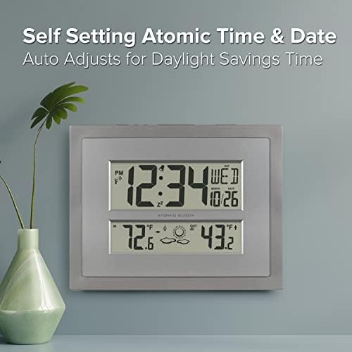 La Crosse Technology 512-85937 Gray Atomic Digital Clock with Temperature