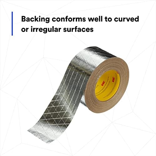 3M Venture Tape FSK Facing Tape 1525CW, Pressure Sensitive, Cold Weather Adhesion, Foil, Scrim, Kraft, UL723 Classified, 4.87 in x 50 yd