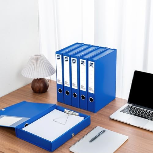 Storage File Boxes, 6 Pack Foldable File Boxes, 50mm Spine, Blue