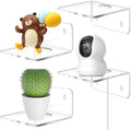 Acrylic Small Shelf,Mini Floating Wall Shelf,Wall Mounted Storage Shelf,for Pop Figures,Plant,Picture Photo Modern Wall for Office Bedroom Living Room,Clear
