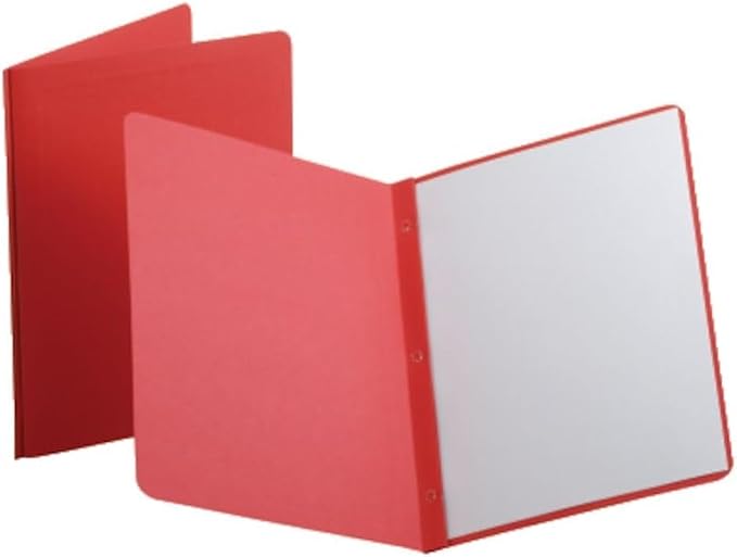 Oxford Title Panel and Border Front Report Covers, Red, Letter Size, 25 per Box, (52511) (Pack of 5)