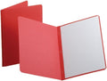 Oxford Title Panel and Border Front Report Covers, Red, Letter Size, 25 per Box, (52511) (Pack of 5)