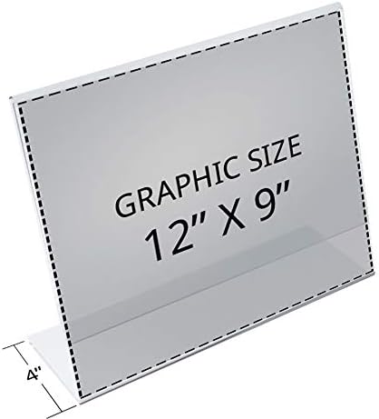 Azar Displays 112713 12" W x 9" H Horizontal L-Shaped Sign Holder (10 Pack)