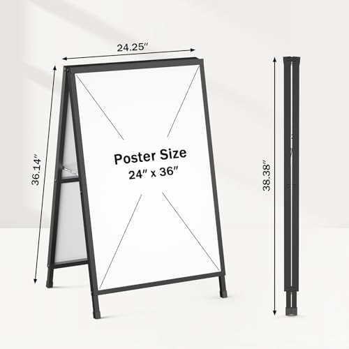 Relx A Frame Sign 24x36 Inch Outdoor, Heavy Duty Sandwich Board Signs, Double-Sided A Frames Sign Holder Business for Outside(Frame only).