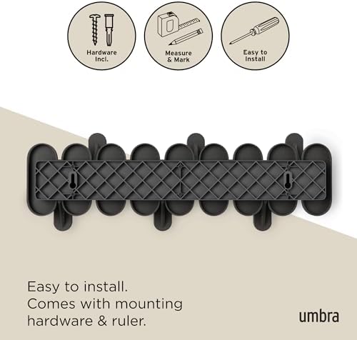 Umbra Tempo Wall-Mount Coat Rack with 6 Hooks, Black
