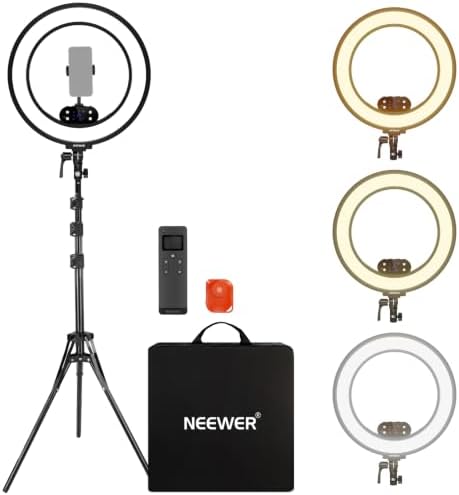 NEEWER RB18B 18" Ring Light, Wireless Professional Edge Lit Lighting