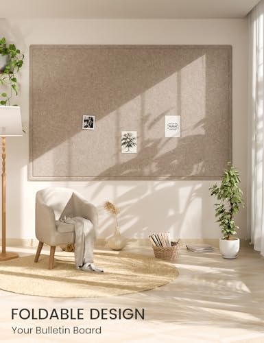 Fluxynara 70.8" x 47.2" Large Bulletin Board, Taupe