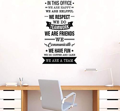 Vinyl Wall Art Decal - In This Office We Do Teamwork - 40" x 22" - Trendy Inspirational Work Values Quote For Employers Office Office Meetings Conference Room Company Organization School Decor (Black)
