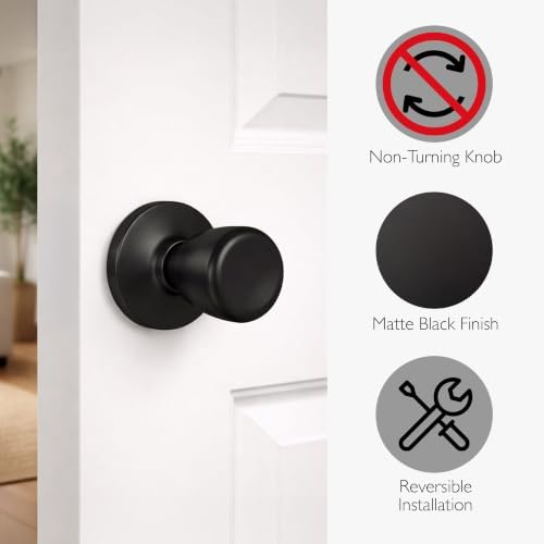 Design House Terrace Dummy Door Knob, Matte Black