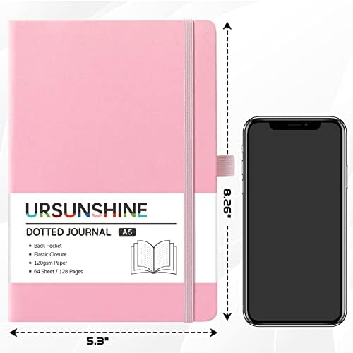 Dotted Journal/Notebook - Dot Grid Hard Cover Notebook, 5.3'' x 8.26''