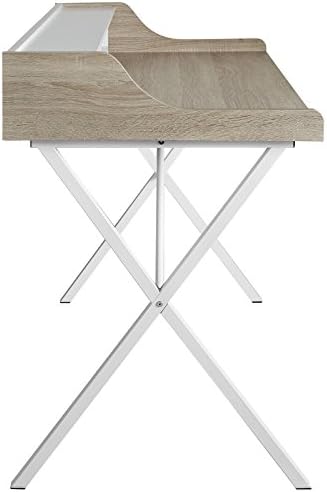 Modway Bin Contemporary Modern Writing Desk With Storage Cubbies in Oak