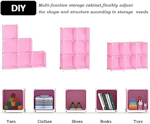 AWTATOS Cube Storage Organizer, Closet Organizers, 6 Cube Shelf, Pink