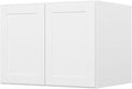 Furinno Shaker Wall Refrigerator Top Kitchen Cabinet, 2-Doors, White | 24 D x 33 W x 24 H, Adjustable Hinges, Soft-Close Shaker-Style Door, Ready to Assemble, Plywood, for Pantry, Dining Room