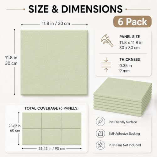 Felt Bulletin Board Tiles, Large Cork Board Alternative,24 x 36 in