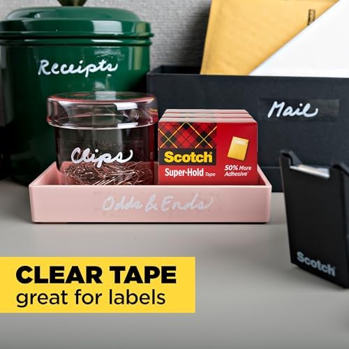 Scotch Super-Hold Tape, 10 Rolls, Transparent Finish, 50% More Adhesive, Trusted Favorite, 3/4 x 1000 Inches, Boxed (700K10)