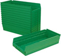 Akro-Mils 30158 Heavy Duty Plastic Shelf Bins, 18"x 8"x 4", Green, 12-Pack