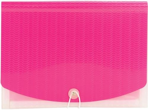 Smead Accordion File Organizer, Document Folder, 12 Divider, Pink/Clear