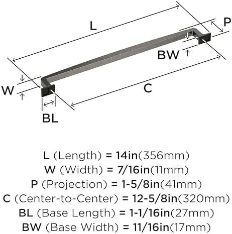 Amerock 12-5/8" Westerly Graphite Drawer Pull