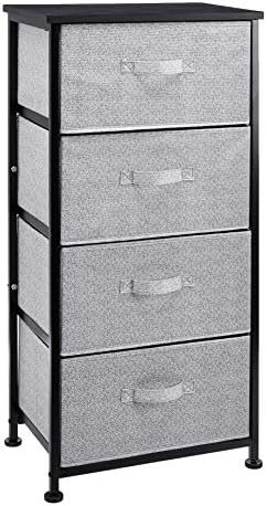 Amazon Basics Fabric 4-Drawer Storage Organizer Unit for Bedroom Closet, Black