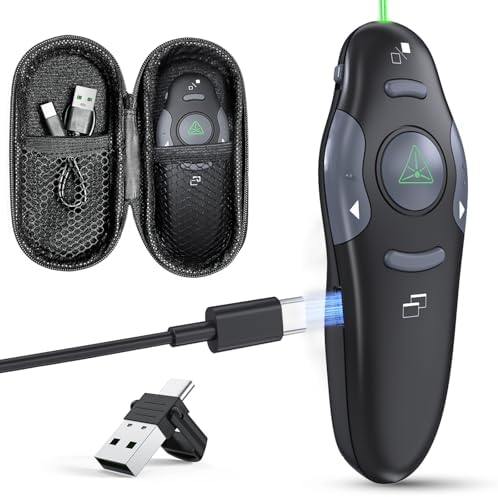 Presentation Clicker for PowerPoint, Wireless Presenter Remote with Case