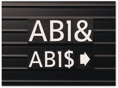 Quartet Characters for Magnetic Letter Boards, Helvetica Font, 1 Inch, 128 Characters per Set, White (M1)