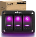 Nilight 3 Gang Aluminum Rocker Switch Panel Pre-Wired