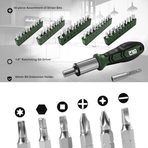 Prostormer 259-Piece Tool Kit, Household Essential Tool Set, Green