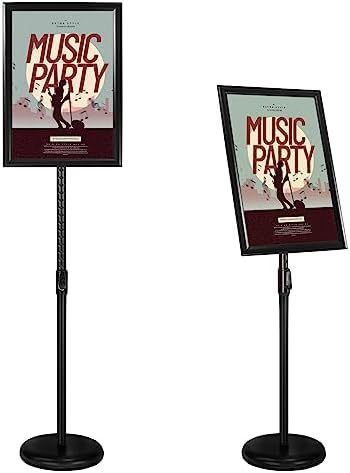 Poster Stand Holder Floor Sign Stands Advertising Display Stand-Oriented Signage Mall Shopping Guide Billboard Wedding Signs Meeting Poster Signs (Black, 11x17inches)