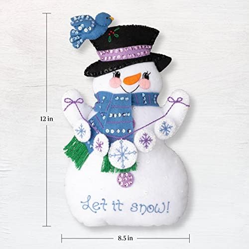 Bucilla Felt Applique Door Stopper Making Kit, Let It Snow, Perfect for DIY Arts and Crafts, 89632E