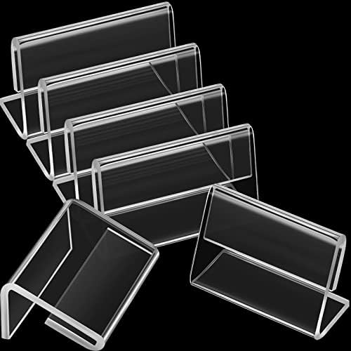 Nezyo Acrylic Sign Holder L Shape Clear Tag Label Display Stand, 70 Pieces