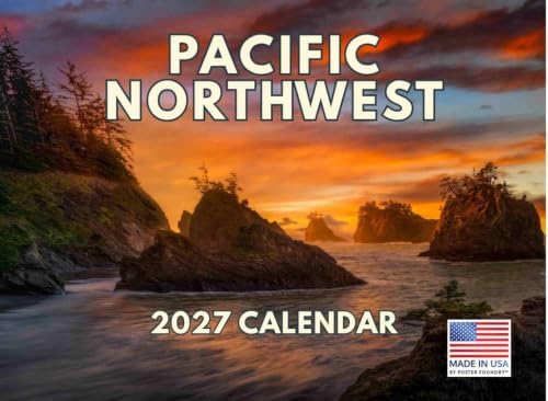 Pacific Northwest Calendar 2027 PNW Monthly Wall Calender 12 Month